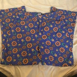 Minga London flower cropped flares